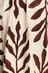 July Long Sleeve Smock Top - Brown Palm