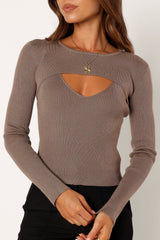 Jupiter Long Sleeve Knit Top - Mocha