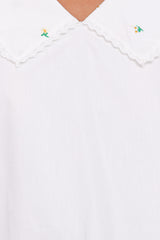 Kenna Embroidered Long Sleeve Top - White Floral