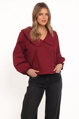 Kenna Long Sleeve Top - Burg