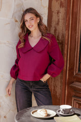 Kenna Long Sleeve Top - Burg