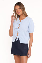 Koskie Tie Knit Top - Blue