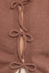 Koskie Tie Knit Top - Chocolate