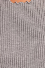 Kya Short Sleeve Knit Top - Light Grey