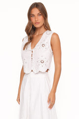Kye Top - White Broderie