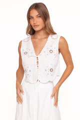 Kye Top - White Broderie