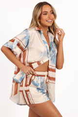 Lara Shirt - Pale Blue Print