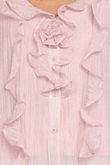 Lennon Ruffle Blouse - Blush