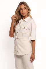 Lepal Denim Shirt - White
