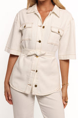 Lepal Denim Shirt - White