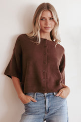 Lilith Knit Top - Chocolate Brown
