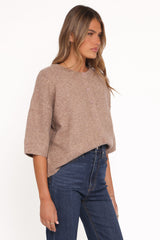 Lilith Knit Top - Mocha
