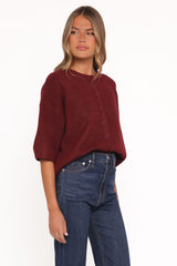 Lilith Knit Top - Wine
