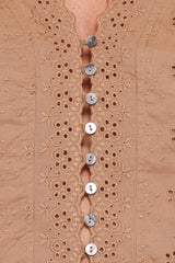 Lorraine Eyelet Top - Brown