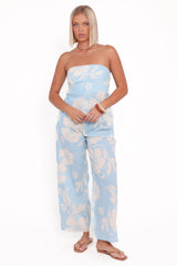 Lourdes Top - Blue Hibiscus