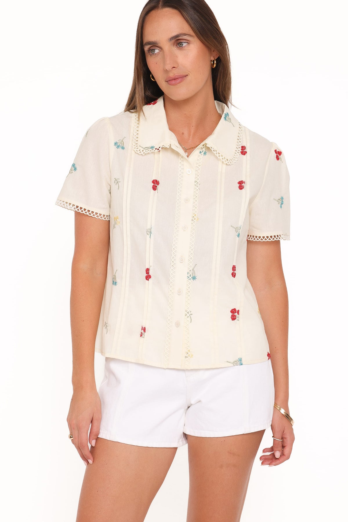 Lucile Embroidered Shirt - Light Yellow