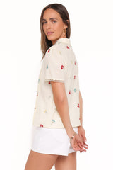 Lucile Embroidered Shirt - Light Yellow