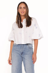 Luneth Button Up Blouse - White
