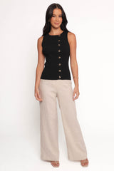 Lysa Knit Vest Top - Black