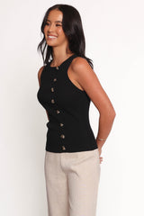 Lysa Knit Vest Top - Black