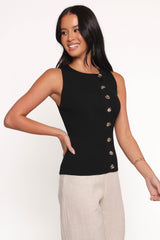 Lysa Knit Vest Top - Black