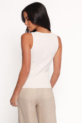 Lysa Knit Vest Top - White