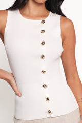 Lysa Knit Vest Top - White