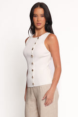 Lysa Knit Vest Top - White