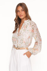 Marni Top - White Multi Floral