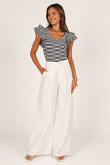 Martina Ribbed Top - Black Stripe