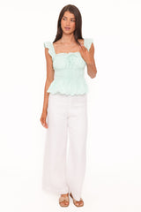 Melissa Peplum Top - Sage
