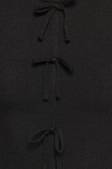 Milani Bow Knitted Top - Black