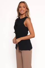 Milani Bow Knitted Top - Black