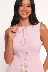 Milani Bow Knitted Top - Light Pink