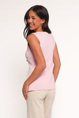 Milani Bow Knitted Top - Light Pink