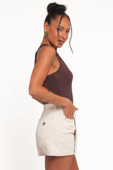 Miles Racerback Rib Knit Tank Top - Espresso