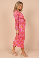 Minelli Pleat Top - Hot Pink