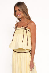 Mireille Baby Doll Top - Lemon