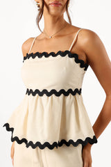 Mollymook Top - Cream Black
