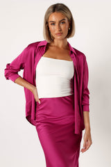 Narissa Satin Shirt - Magenta