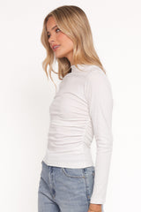 Nissa Long Sleeve Top - White