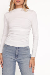 Nissa Long Sleeve Top - White