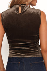 Nissa Velvet Top - Olive
