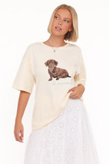 Petite Saucisse Tee - Cream