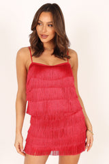 Rara Fringe Top - Red