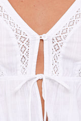 Reed Long Sleeve Top - White