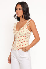 Roni Tank Top - Yellow Floral
