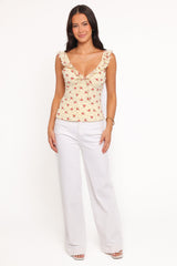 Roni Tank Top - Yellow Floral