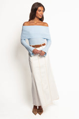 Rory Off Shoulder Top - Pale Blue