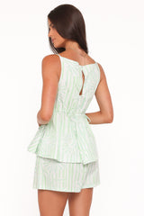 Rory Top - Jade Painted Stripe